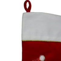 20.5 piros és fehér csillogó Mikulás és Rénszarvas karácsonyi harisnya