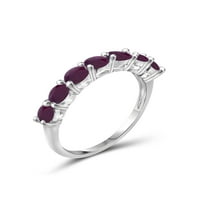 JewelersClub Ruby Ring - Lenyűgöző ezüst gyűrű 1. karat T.G.W. Ruby - Elegáns 7 -Stone gyűrűs kialakítás - hypoallergén ezüst