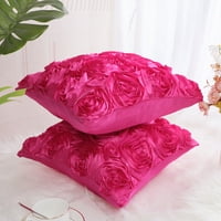 Egyedi alku 2-PCS 3D virágdekoratív dobó párnahuzatok 16 16 Fuchsia