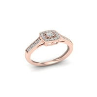 1 3ct tdw gyémánt 10k rózsa arany négyzet alakú halo eljegyzési gyűrű