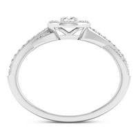 Imperial 1 2Ct TDW Diamond 10K Fehér Arany Twist Shank Halo eljegyzési gyűrű