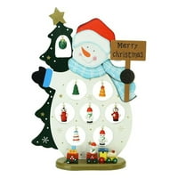10.25 Wooden Snowman Boldog Karácsonyt Kivágás miniatűr díszekkel asztali dekoráció