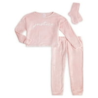 Justice Girls Soft Fape 2 darabos pizsama szett zsenel zoknival, méretek 5-18