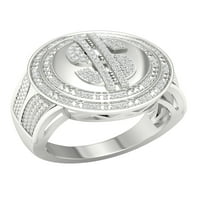 Imperial 1 3Ct TDW Diamond 10K Fehér Arany Mens Dollar Ring