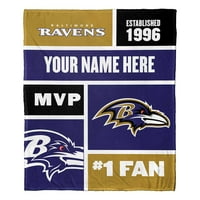 Baltimore Ravens nfl Colorblock Személyre szabott selyem tapintású takaró