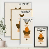 Designart 'absztrakt Hold és nap a Föld Tónusaiban' Modern keretes vászon Wall Art nyomtatás