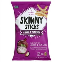 Skinny Botok Gluténmentes Vegán Édes Hagyma Ízű Quinoa & Chia Mag Snack Botok , 6. Oz