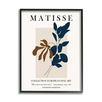 A Stupell Industries merész modern botanikumok levél sziluettek Matisse szöveges keretes falművészet, 20, Design by ros ruseva