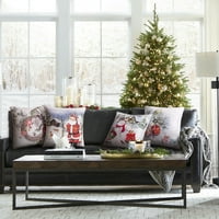 Phantoscope karácsonyi ünnepi sorozat nyomtatott Mikulás fenyő ágak és hóember dekoratív dobó párnahuzat betéttel, karácsonyi