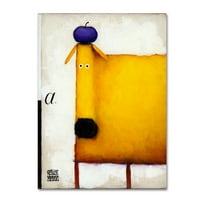 Védjegy Képzőművészet „Sárga kutya az Apple” vászon művészete: Daniel Patrick Kessler