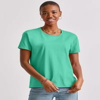 Hanes Essentials női pamut póló, Túlméretezett Fit Happy Spring Green XS