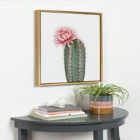 Kate és Laurel Sylvie Pink Cactus virág keretes vászon fali művészet, Amy Peterson, arany