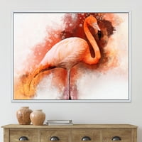 Designart „A Pink Flamingo II absztrakt portréja” parasztház keretes vászon fali művészet