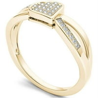 Carat T.W. Gyémánt szív 10KT sárga arany divatgyűrű
