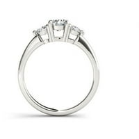 Carat T.W. Gyémánt háromköves 14 kt fehér arany eljegyzési gyűrű