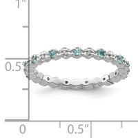 Ezüst Kék Topáz & Gyémánt Gyűrű