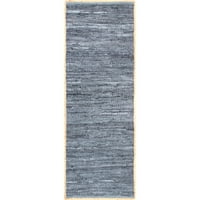 Nuloom Koda szilárd bőr lapos fasz futó szőnyeg, 2 '6', kék