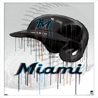Miami Marlins - Drip sisak fali poszter, 14.725 22.375 keretes