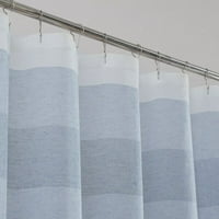 Dainty Home Chelsea vászon csíkos zuhanyfüggöny kék színben