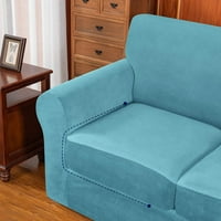 Subrte 4 darabos bársonyos magas nyújtó kanapé burkolat, külön párnahuzatok