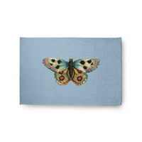 24 36 egyszerűen a Daisy Brushfoot Butterfly újdonság -szőnyeg szőnyeg, világosabb, mint a levegő kék