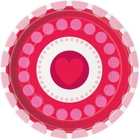 Radiant Hearts Valentin napi papír desszertlemezek, 7in, 8ct