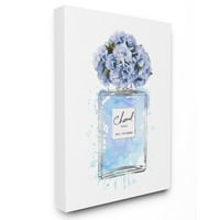 A Stupell Lakberendezési Gyűjtemény Kék Virágok Parfümös Üveg Akvarell Fali Művészet