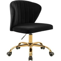 Meridian bútor Finley forgatható állítható fekete bársony és arany irodai szék