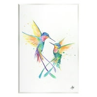 Stupell Rainbow madarak repülnek duó állatok és rovarok festés fali plakk keret nélküli művészet fali művészet