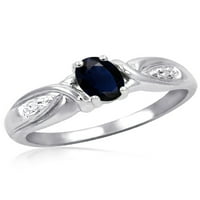 JewelersClub Sapphire Ring Birthstone ékszerek - 0. Karát zafír 0. Ezüst gyűrűs ékszerek fehér gyémánt akcentussal - drágakő