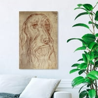 Wynwood Studio állatok Wall Art vászon nyomatok 'Leonardo Dog Vinci' kutyák és kölykök-barna, kék