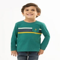 S. Polo Assn. Kisgyermek fiú csík hosszú ujjú póló, méretek 2T-5T