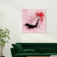Wynwood stúdió vászon arany szikrázó szalag sarok divat és glam cipő fali art vászon nyomtatott rózsaszín pasztell rózsaszín