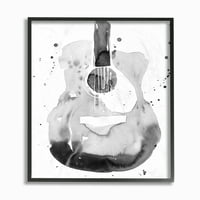Stupell Industries akusztikus gitár absztrakt akvarell minta festmény keretes fal művészet, Annie Warren