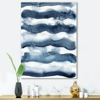 Designart 'Absztrakt kék klasszikus hullámok' modern vászon fali művészete