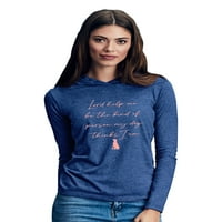 Áldott lány női hosszú ujjú kapucnis póló - Kutya Script - Retro Heather Royal - Nagy