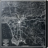A Runway Avenue térképek és zászlók fali művészet vászon nyomatok 'la gyors tranzit térkép' amerikai városok térképek - fekete,