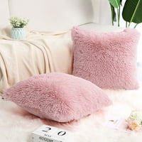 Egyedi alkufák FAU szőrme bozontos dekoratív dobó párnahuzatok Blush Pink 24 24