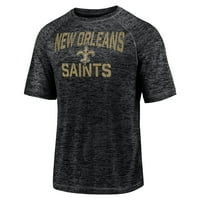 Férfi fanatikusok márkájú fekete New Orleans Saints karcsú lábak raglan póló