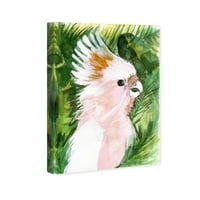 Wynwood Studio Animals Wall Art vászon nyomatok „Trópusi kakatoo” madarak - rózsaszín, zöld