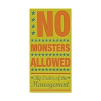 Védjegy Képzőművészet „No Monsters Engedélyezve” John W. Golden vászonművészete