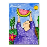 Védjegy Szépművészet 'Big Diva görögdinnye' vászon művészete Wyanne