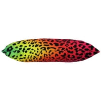 Minden kényelmes leopárd nyomtatott dekoratív párna, szivárványgradiens fekete