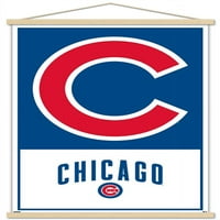Chicago Cubs - Logo fali poszter mágneses kerettel, 22.375 34