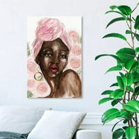 Wynwood Studio Fashion and Glam Wall Art vászon „Kerti party” portrék - rózsaszín, barna