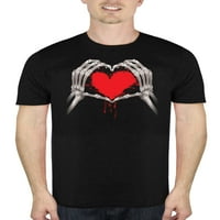 Halloween csontváz szív férfi humor grafikus póló, akár 5xl méretű