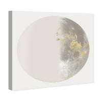 Wynwood Studio csillagászat és űr fali művészet vászon nyomatok 'Moon Light III' Moons - Szürke, arany