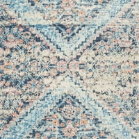 Sáfrány Ariana szüreti pamut terület szőnyeg, kék türkiz, 9 '12'