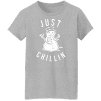Graphic America ünnepi karácsonyi ünnep csak chillin hóember női grafikus póló