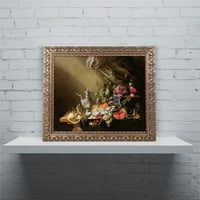 Védjegy Képzőművészet Banquet csendélet Cornelis de Heem vászonművészete, arany díszes keret